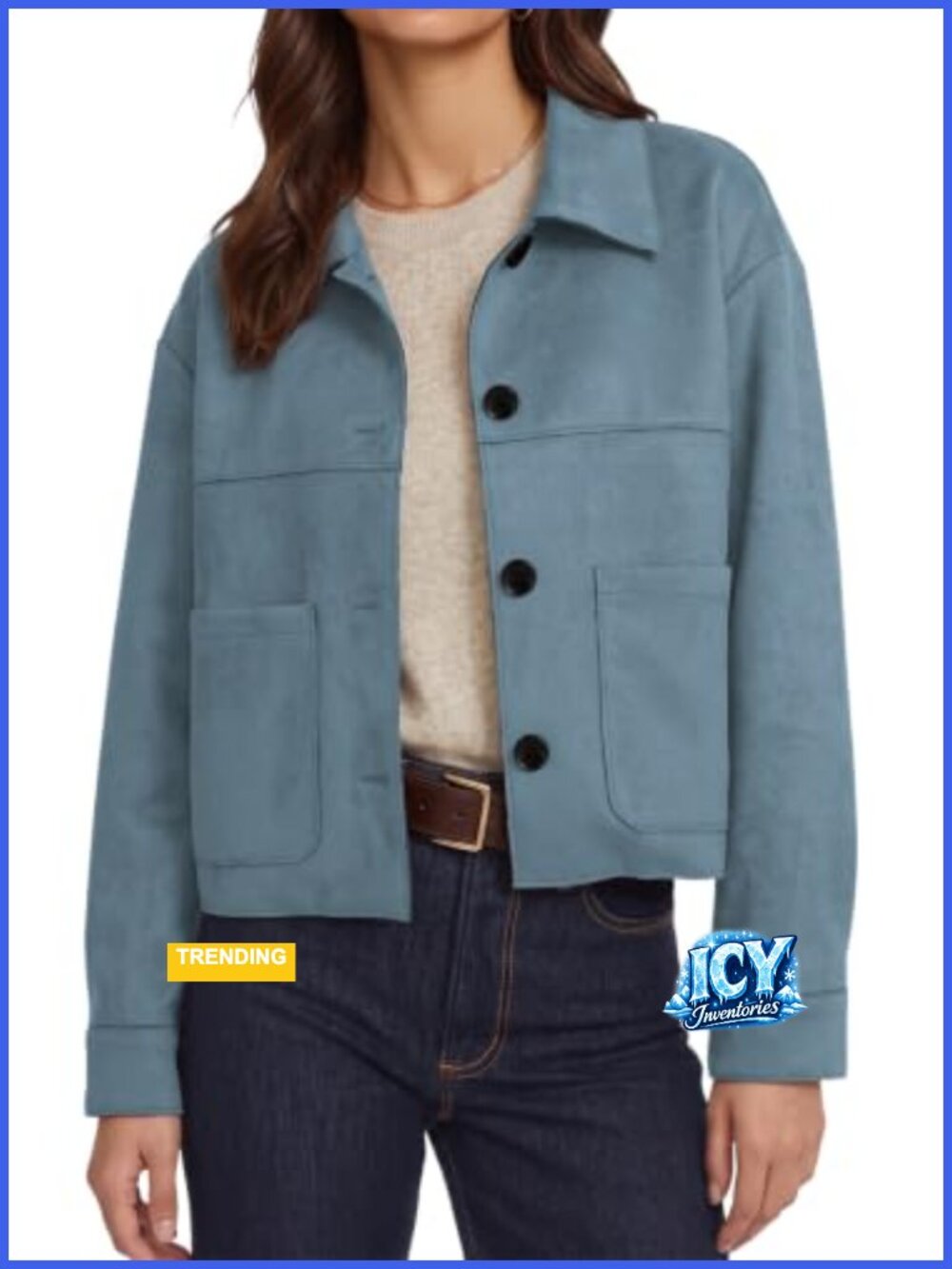 Faux Suede Cropped Bomber Jacket Lightweight Casual Coat